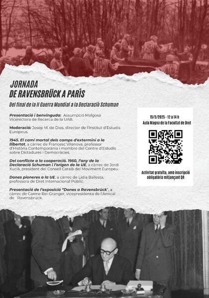 Cartell Jornada 15 de maig. De Ravensbrück a la Declaració Schuman